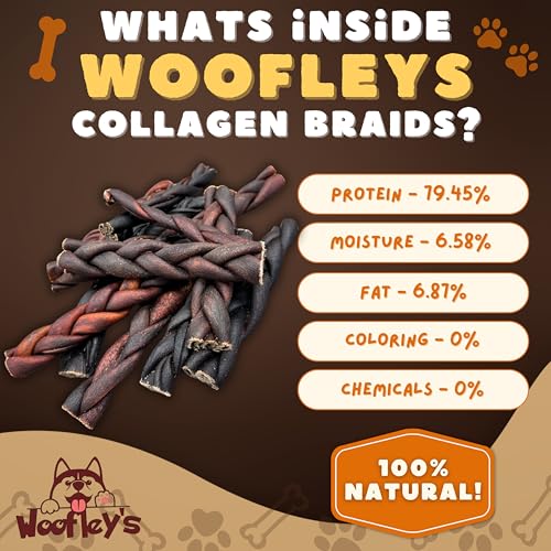 6 Inch Braided Collagen Sticks for Dogs