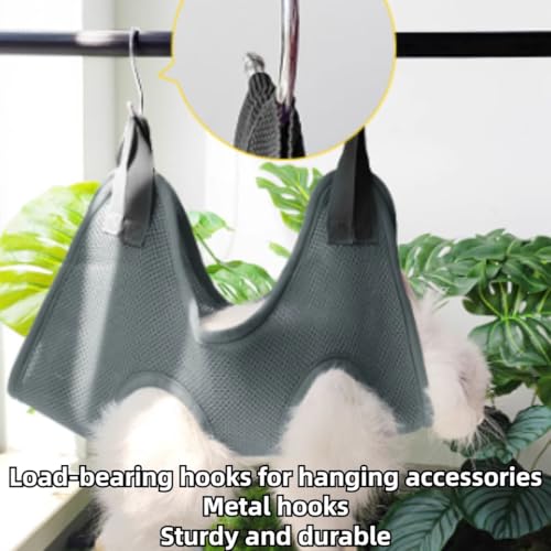 Rabbit Grooming Hammock with Safety Belt for Nail Clipping (Grey / X-Small)