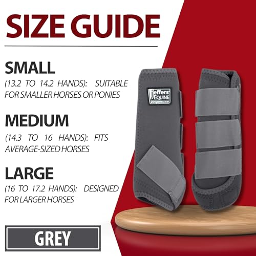 Equine Protective Horse Boots 1 Pair Grey (Grey / Large)