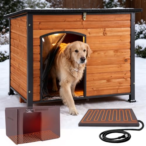 Heated Dog House Outdoor Insulated Dog Kennel for Small Medium Large Dogs