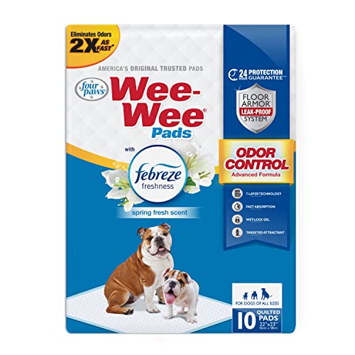 Wee Wee Odor Control Dog Pee Pads with Febreze Freshness (10 Count)