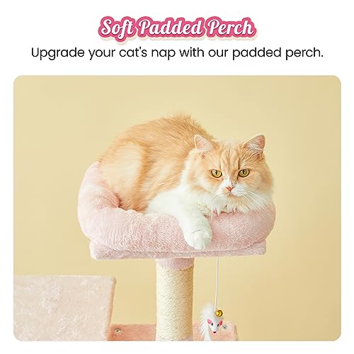 63.8 Inch Pink Cat Tree for Indoor Cats (63.8 in / Pink)