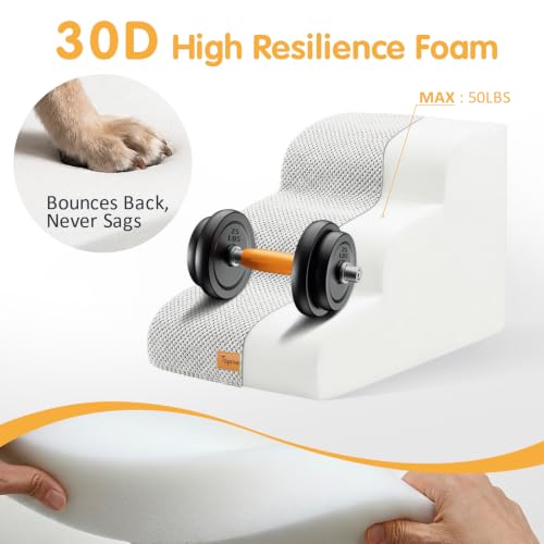 3 Tiers Foam Dog Ramps (Light Grey / 23.6*15.7*15.7)