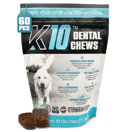 K10 Dental Chews for Dogs (Dental Chews 60 Count)