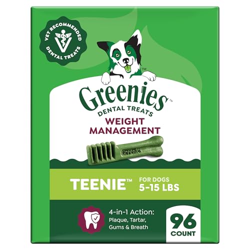 Weight Management Teenie Size Natural Dental Dog Treats (96 Count (Pack of 1))