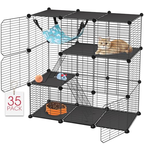 Cat Cage, 3-Tier DIY Catio Cat Enclosures, 36"x16"x36" Cat Playpen (36" L x 16" W x 36"H)