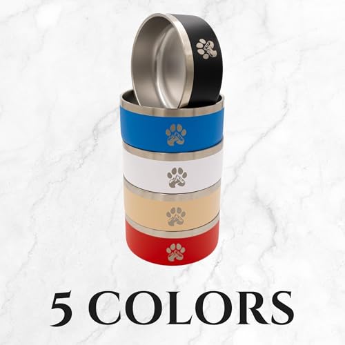 Stainless Steel Dog Bowl (Red / 32oz)