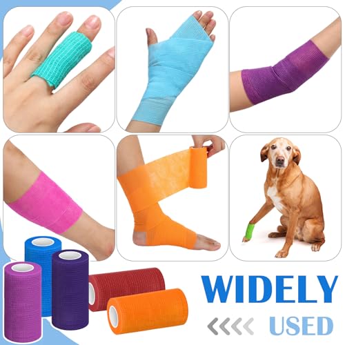 36 Pcs Self Adherent Bandage 4" X 5 Yard Wrap Breathable (Various Colors / 4" X 5 Yard)