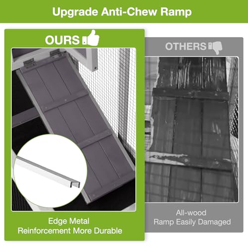 Large Rabbit Hutch Indoor Outdoor (Grey / 48.0"L x 48.0"W x 24.0"H)