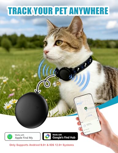 GPS Cat Tracker Collar No Subscription (Black / 1 PACK)