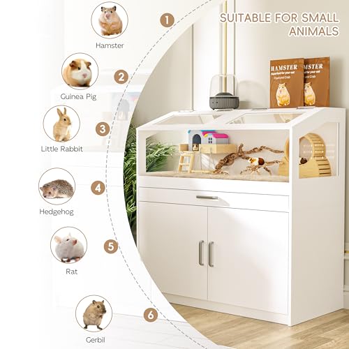 Hamster Cage with Storage Cabinet (39"x19"x40")