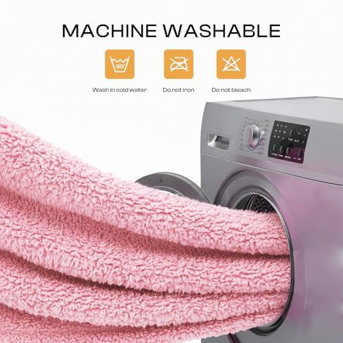 1 Pack 3 Calming Dog Blanket Fluffy Premium Fleece Pet Blankets Soft Sherpa Throw for Dogs Puppy Cat Pink Large (Large (Pack of 3) / Pink)