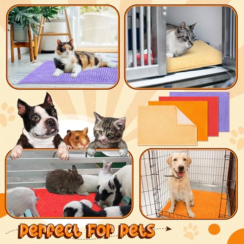 8 Pcs 24x16'' Guinea Pig Cage Liner (Beige, Brown, Red, Orange / 24x16'')
