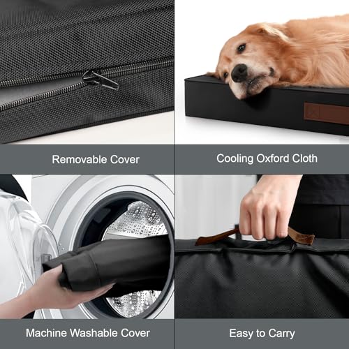 Orthopedic Waterproof Dog Bed for Small Dogs and Cats (Black / 29.0"L x 18.0"W x 3.0"Th)