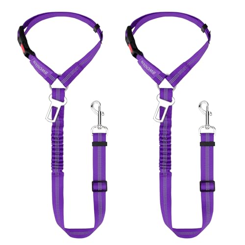 2 Pack Dog Seat Belt for Car (Purple)