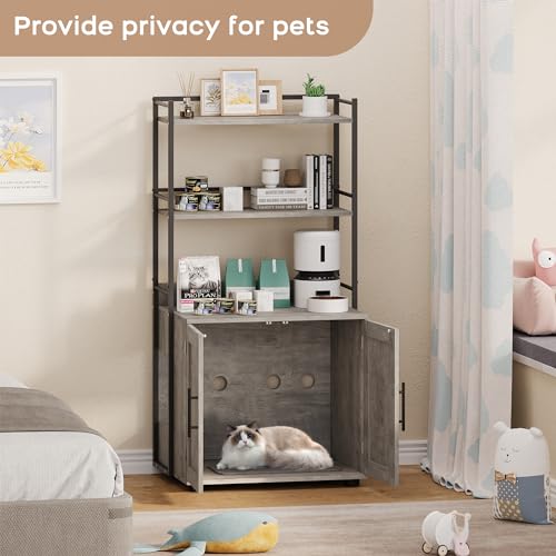 Cat Litter Box Enclosure (Grey)