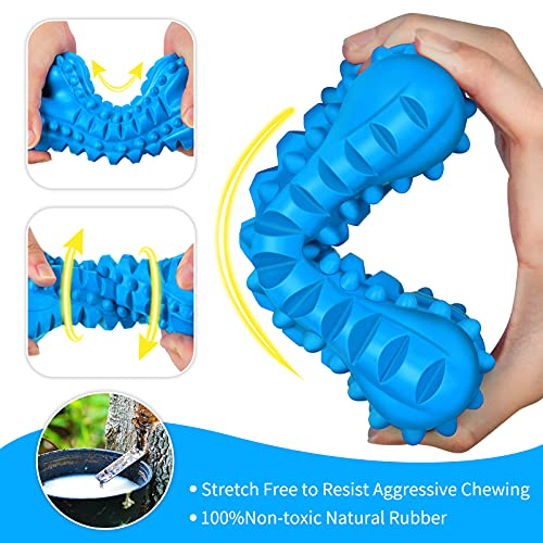Dog Toys for Aggressive Chewers (Large / Bone-Blue)