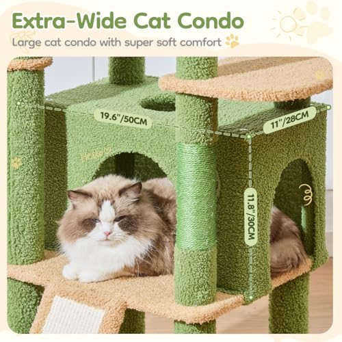 Cat Tree for Large Cats (Cactus / 72 Inches)