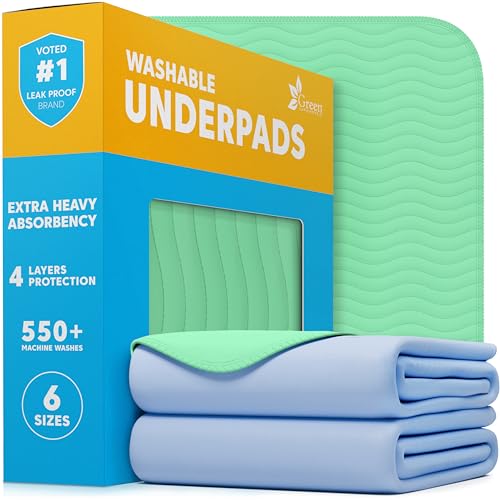 Washable Underpads (Blue/Green / 2 Pack - 41x41)