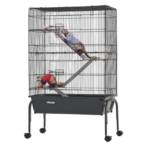Metal Small Animal Cage 39.8" H 3 (24.8"L x 14.2"W x 39.8"H)