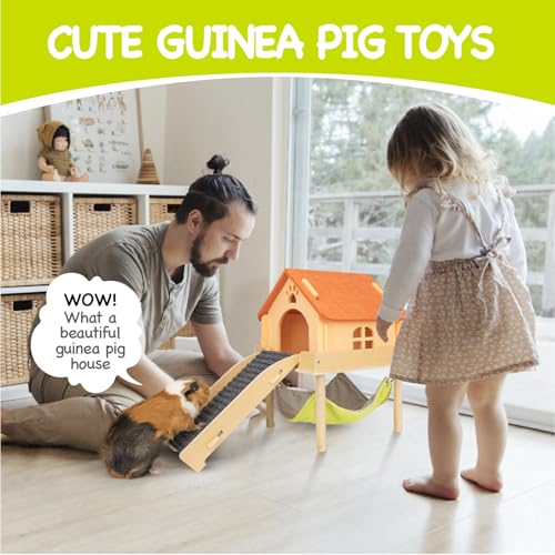 3 in 1 Enlarged Guinea Pig Hammock (Orange Roof)