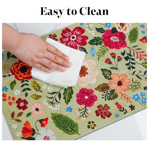 Dog Food Mats for Floors (Green / 24"L x 16"W)