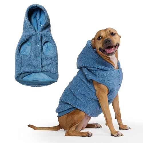 Sherpa Fleece Dog Jacket (Blue / 2XL)