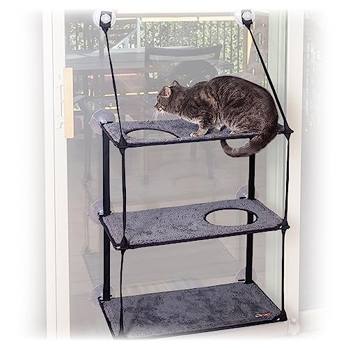 Multiple Cat Window Perch for Large Cats (23 X 12 Inches / Triple Stack)