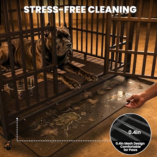 48 Inch Heavy Duty Dog Crate (Black / Large)