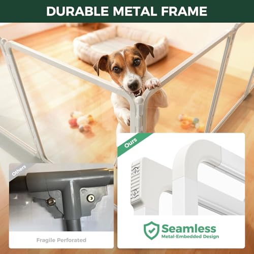 AuraSpace Pro Acrylic & Wire Mesh Indoor Dog Playpen (White / 24"H)