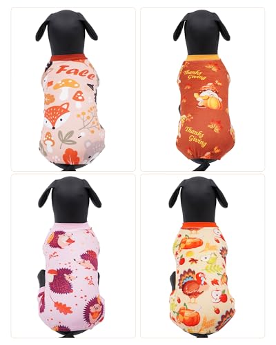 4 Pack Fall Velvet Dog Pajamas for Large Dogs (X-Large)
