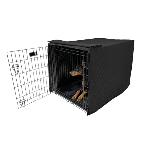 Quilted Dog Crate Cover (Black / 36")