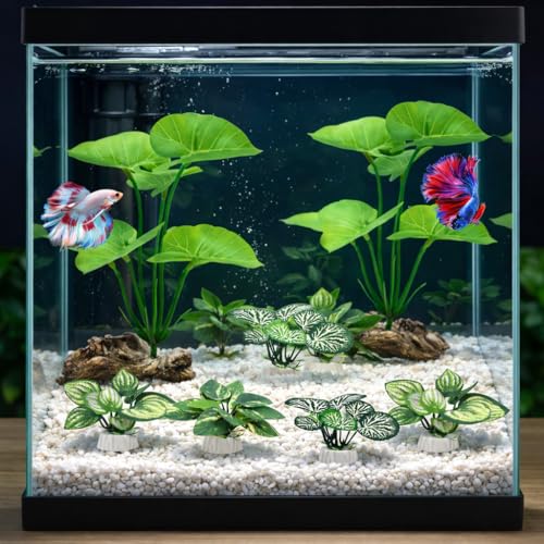 10 Pack Silk Aquarium Plants Fish Tank Decorations (C（green 10 Pack）)