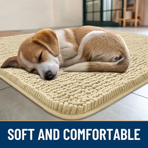 Dog Door Mat for Muddy Paws 36x24 (Cream White / 36"X24")