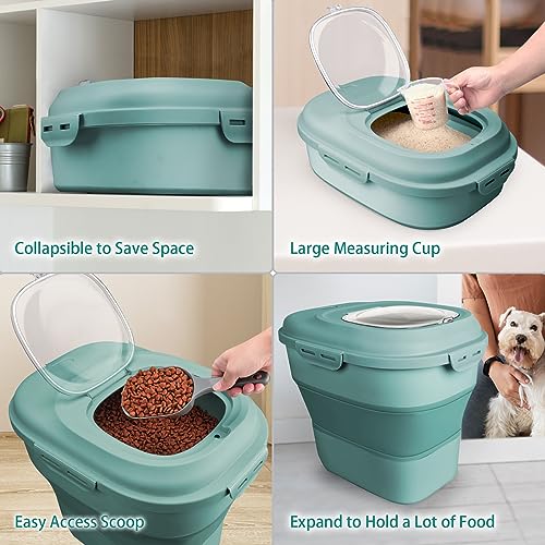 Rice Storage Bin Cereal Containers (Green)
