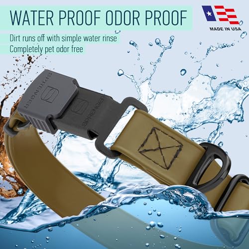 Biothane Waterproof Dog Collar with Herm Sprenger Stainless Steel Quick Release Buckle (W 1" x L 15"-25" / Coyote Brown)