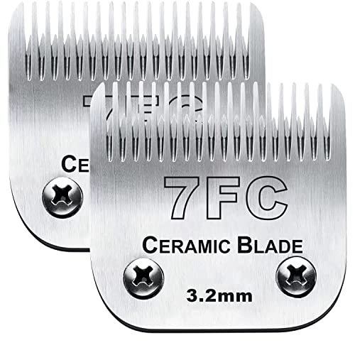 2PC 7FC Blade Dog Grooming Blade Compatible with Andis Dog Clipper (2pc 7fc:1/8''(3.2mm))