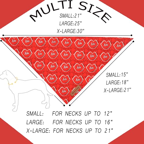 Valentine's Day Dog Bandanas 2 Pack (Red / Small)