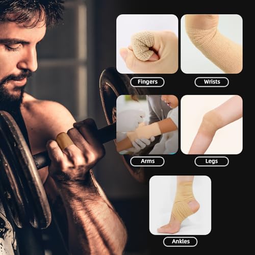 Self Adherent Cohesive Bandages Wrap 24Packs 2" x 5 Yards (Beige / 2 In x 5 Yards)