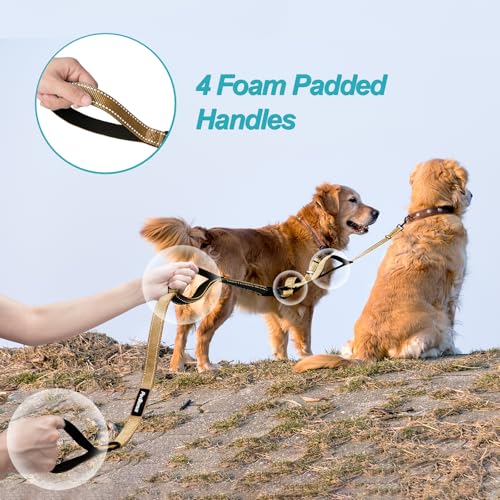 Double Dog Leash (Light Khaki)