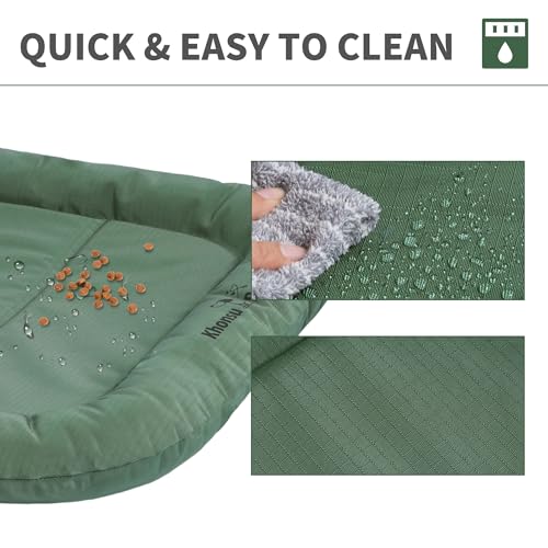 Durable Dog Bed Tough and Tear Proof Dog Crate Bed with Heavy (Green / XXL(48"x31"x3"))