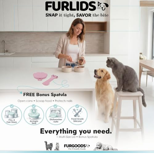 FURLIDS Pink Cat Dog Food Can Lid (Pink)