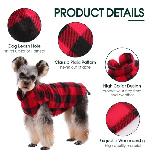 Dog Fleece Vest (Red Plaid / XX-Small (Chest Girth: 12.2'' ))