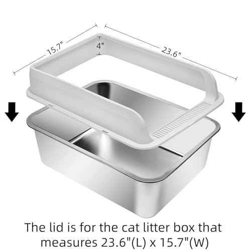Plastic Lid for Large Stainless Steel Cat Litter Box (23.6" x 15.7" x 4" (the lid only))