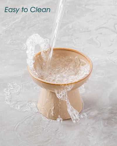 2 Pack Extra Wide Elevated Cat Bowls (Brown)