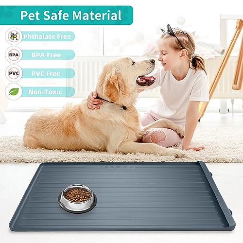 Dog mat for Food and Water (Dark Grey / 39.4''x27'')