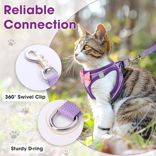 Cat Vest Harness and Leash Set (Purple / M)