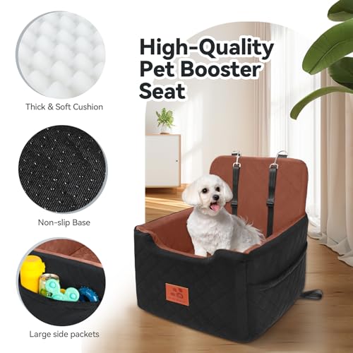 Dog Car Seat for Small (Black/Brown)