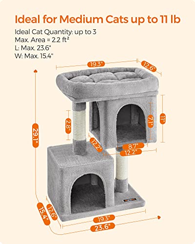 Cat Tree 29.1 (M (19.3"L x 12.6"W x 29.1"H) / Light Gray)