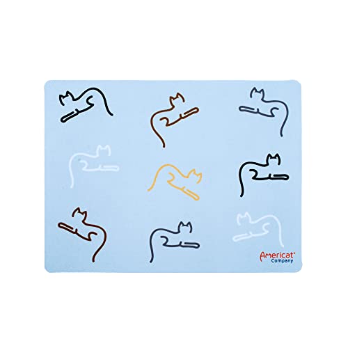 Cat Feeding Mat by Americat for Cat Food & Water Bowls